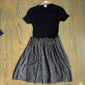 Zara dress with Black Ribbed top & floral skirt